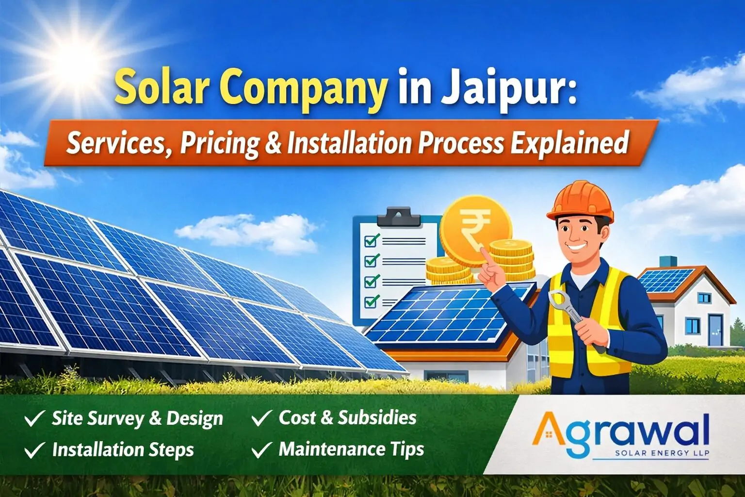 Solar Company in Jaipur providing rooftop solar installation, pricing and services by Agrawal Solar Energy LLP