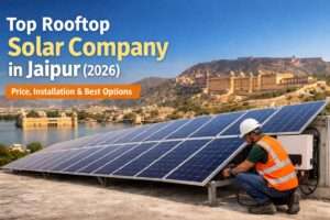 Rooftop Solar Company in Jaipur installation with solar panels on home roof 2026