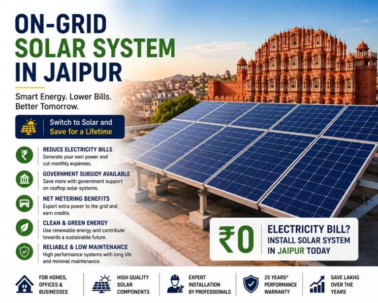 On-Grid Solar System in Jaipur rooftop solar panel installation for homes and businesses