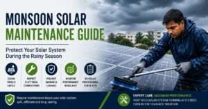 Solar Maintenance Guide for protecting rooftop solar systems during monsoon
