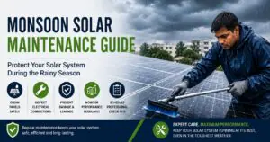 Solar Maintenance Guide for protecting rooftop solar systems during monsoon