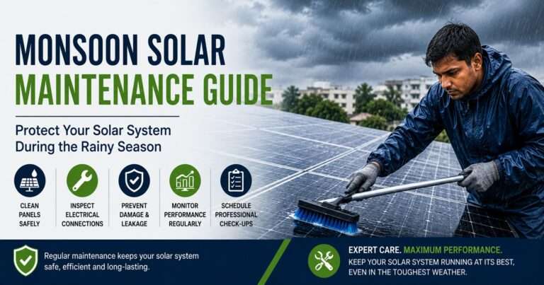 Solar Maintenance Guide for protecting rooftop solar systems during monsoon
